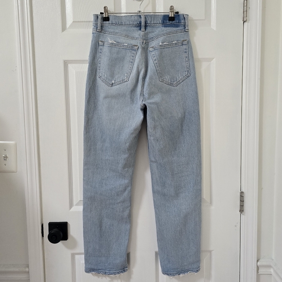 Abercrombie And Fitch The Dad High Rise Straight Leg Jeans Asymmetric Size 27/4 - Picture 6 of 7